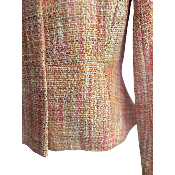 Vintage Talbots Pink Tweed Knit Blazer Jacket Size 4 Preppy Classic Career Twee - Picture 5 of 10